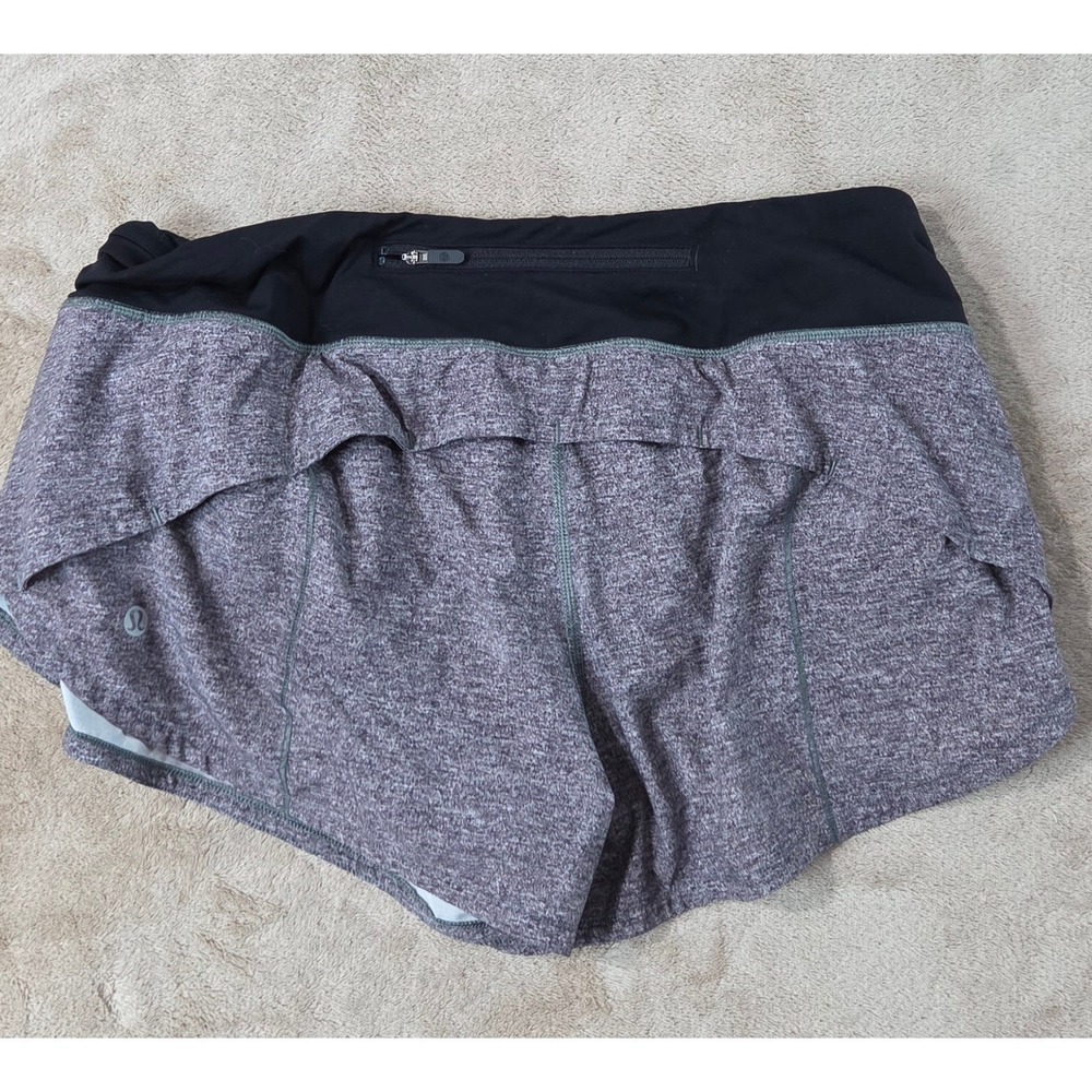 Lululemon Speed Up Shorts Low-Rise 2.5" Heather Lux Multi Black/Gray Size 8 - Picture 2 of 10